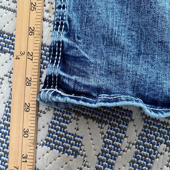 BKE Mens Tyler Bootcut Jean 34x30 (fit 34x29) Light Wash Whiskered Denim Western - Picture 12 of 12